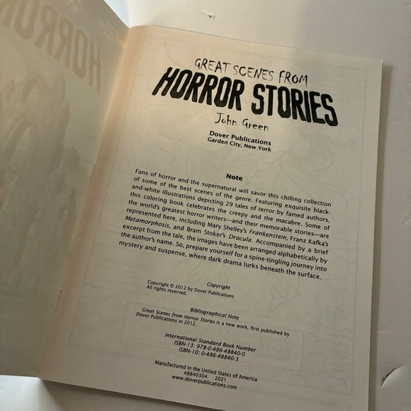 Great Scenes From Horror Stories Coloring Book John Green Classic Tales Gift - Picture 5 of 14